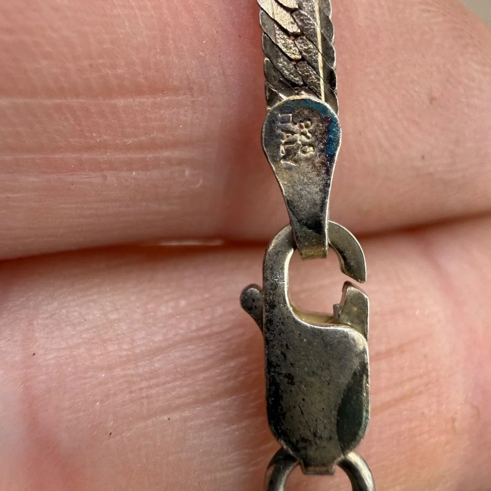 Sterling Silver‎ Necklace Turquoise Feathers Signed FA 19